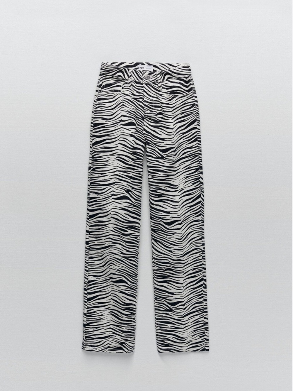Zara Zebra Print Jean Pants NWOT